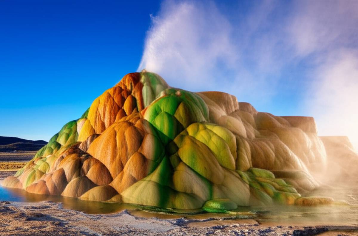 آبفشان فلای نوادا (Fly Geyser) | معرفی کامل پدیده شگفت انگیز